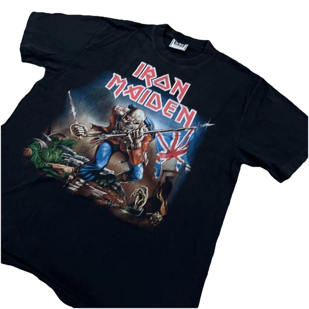 Vintage Iron Maiden Shirt Men XL Black Tee Single Stitch Band Concert Trooper - Picture 3 of 14